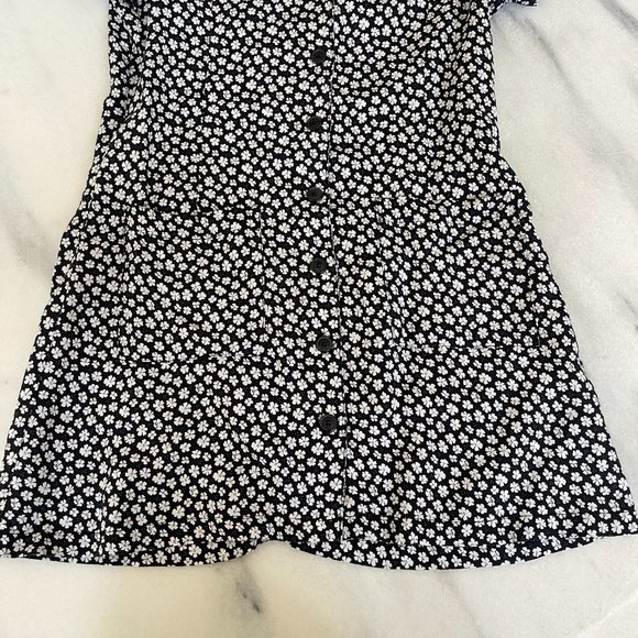 Reformation Black and White Floral Button Up Dress | Size Small - Picture 7 of 8